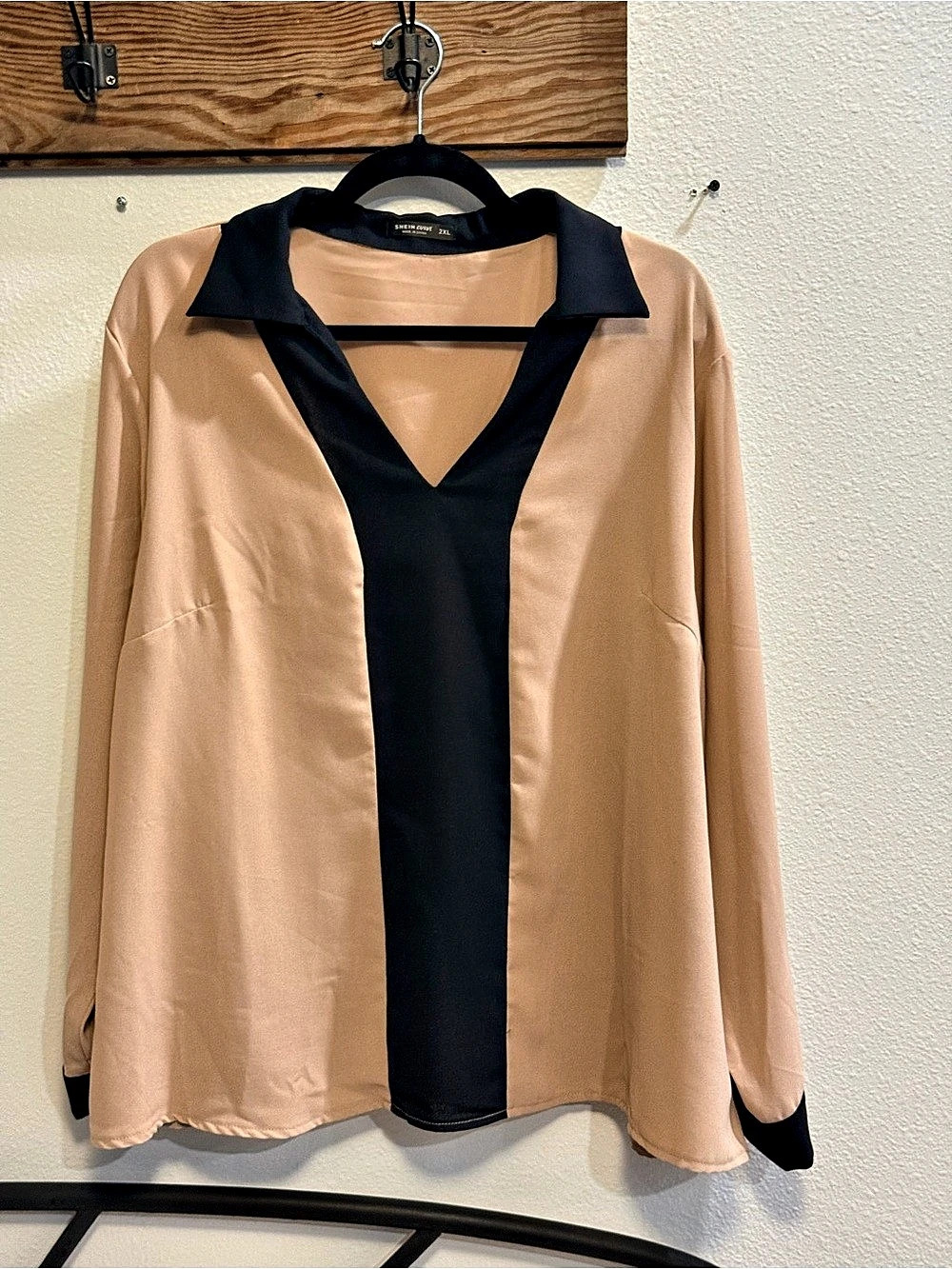SHEIN CURVE Color Block Blouse 2XL Like New